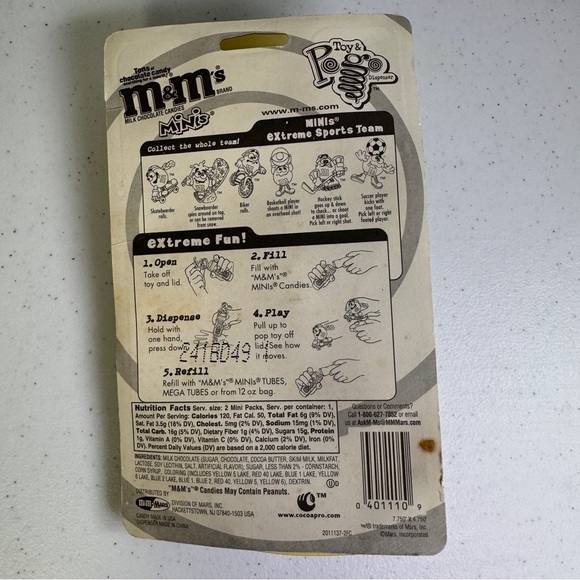 Vintage 2001 M&M's Minis Blue Basketball Toy & Pop Dispenser Extreme Sports NEW - Picture 7 of 8